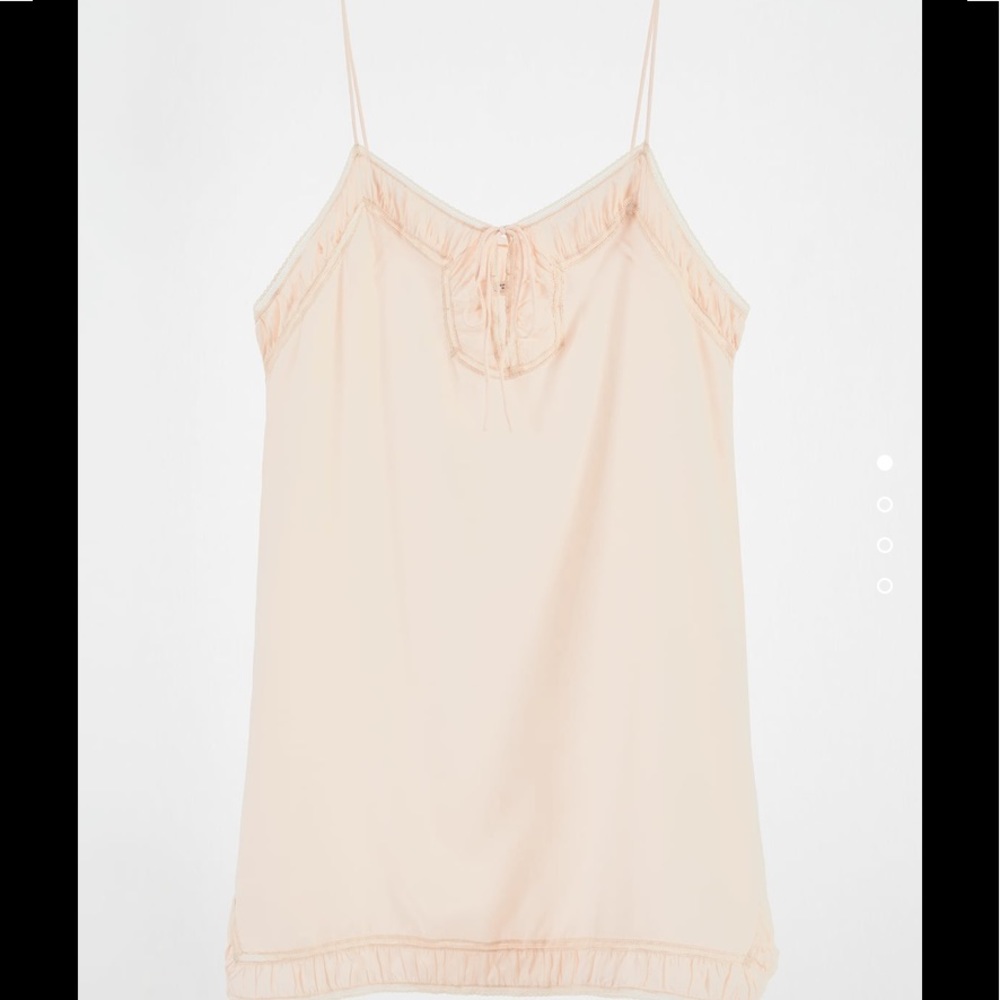 zara 100% silk pink ruched dress nightie